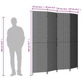 Room Divider 4 Panels Beige Poly Rattan