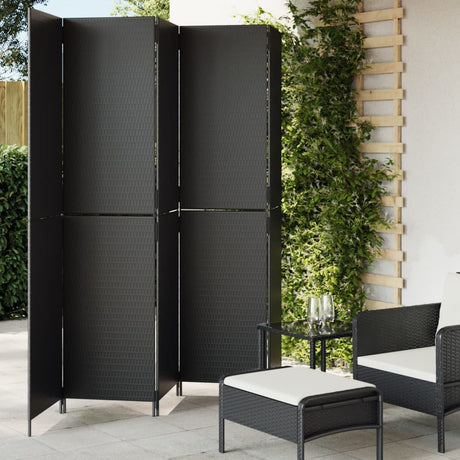 Room Divider 4 Panels Poly Rattan
