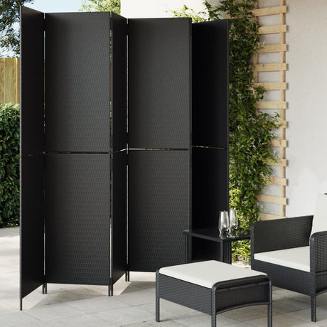 Room Divider 4 Panels Poly Rattan