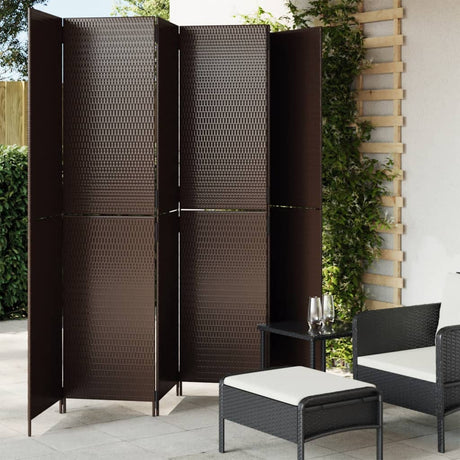 Room Divider 4 Panels Poly Rattan
