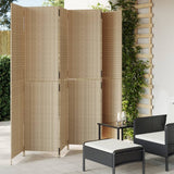 Room Divider 4 Panels Poly Rattan
