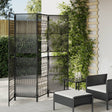 Room Divider 4 Panels Poly Rattan