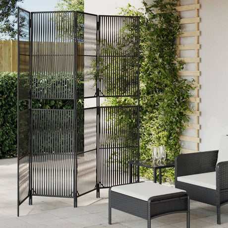Room Divider 4 Panels Poly Rattan