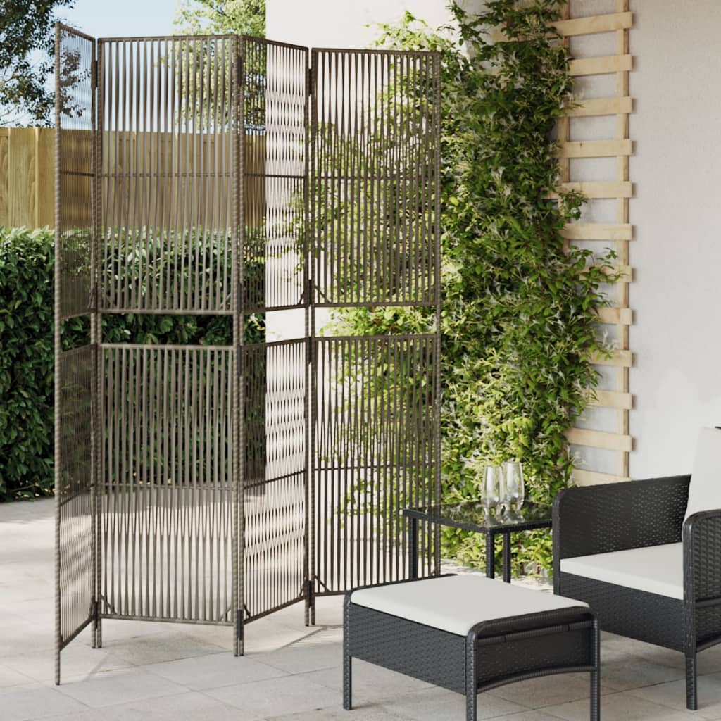 Room Divider 4 Panels Poly Rattan