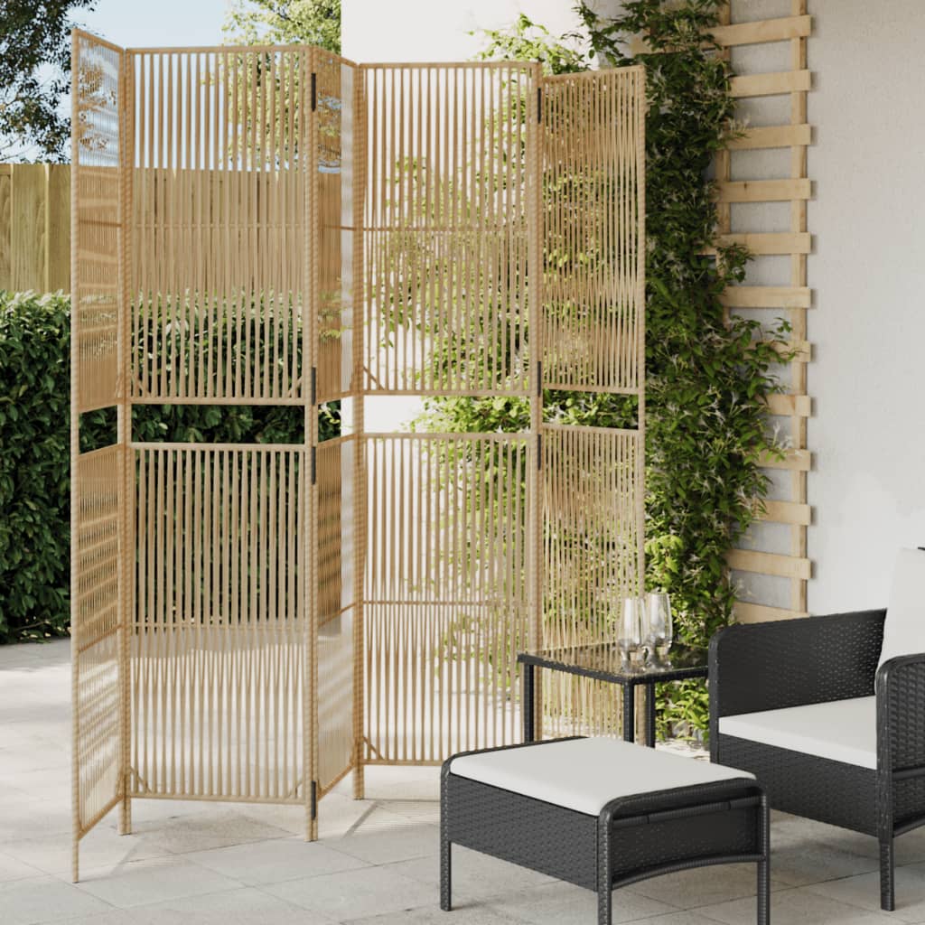 Room Divider 4 Panels Poly Rattan