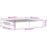 Bed Frame with Drawers without Mattress Smoked Oak 200x200 cm