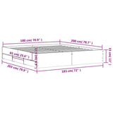 Bed Frame with Drawers without Mattress Smoked Oak 180x200 cm Super King