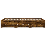 Bed Frame with Drawers without Mattress Smoked Oak 140x200 cm