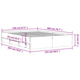 Bed Frame with Drawers without Mattress Smoked Oak 120x200 cm