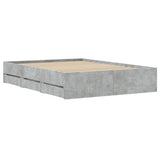 Bed Frame with Drawers without Mattress Concrete Grey 135x190 cm Double