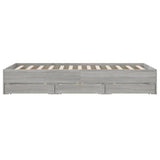 Bed Frame with Drawers without Mattress Grey Sonoma 120x190 cm Small Double