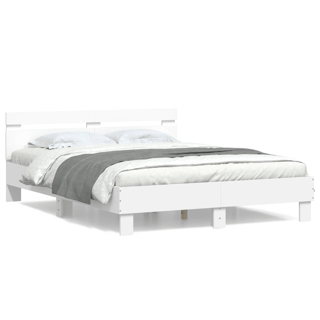 Bed Frame without Mattress White 150x200 cm King Size