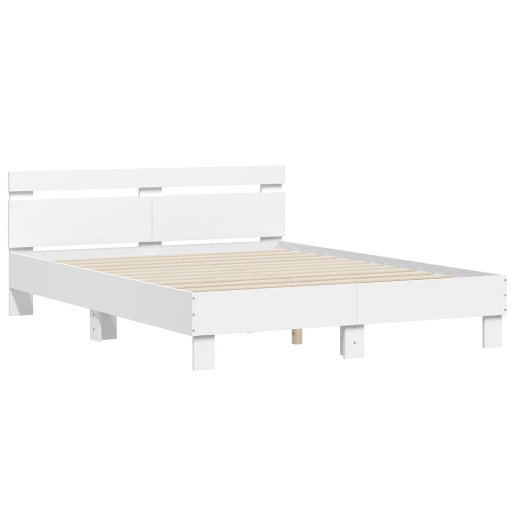 Bed Frame without Mattress White 150x200 cm King Size