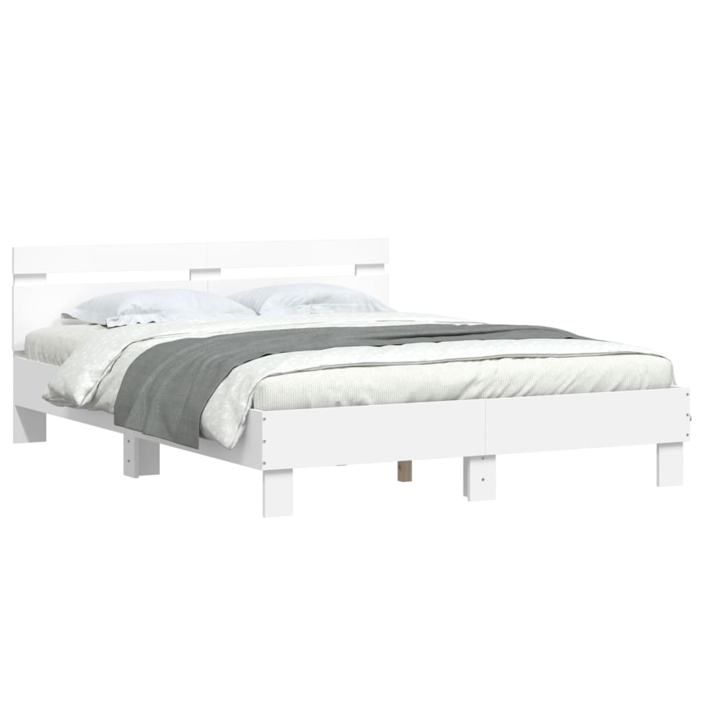 Bed Frame without Mattress White 150x200 cm King Size