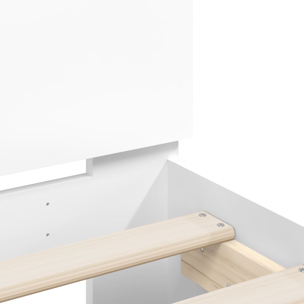 Bed Frame without Mattress White 150x200 cm King Size