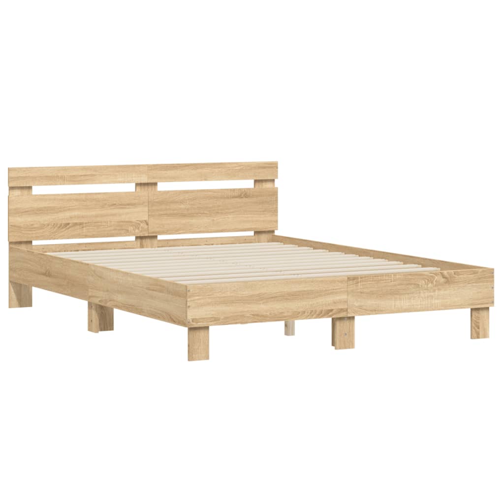 Bed Frame without Mattress Sonoma Oak 150x200 cm King Size