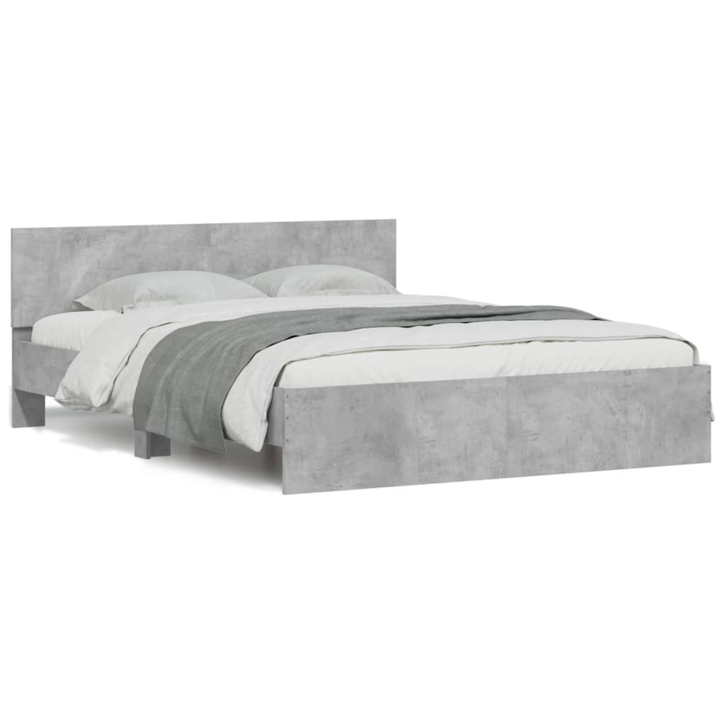 Bed Frame without Mattress Concrete Grey 140x200 cm