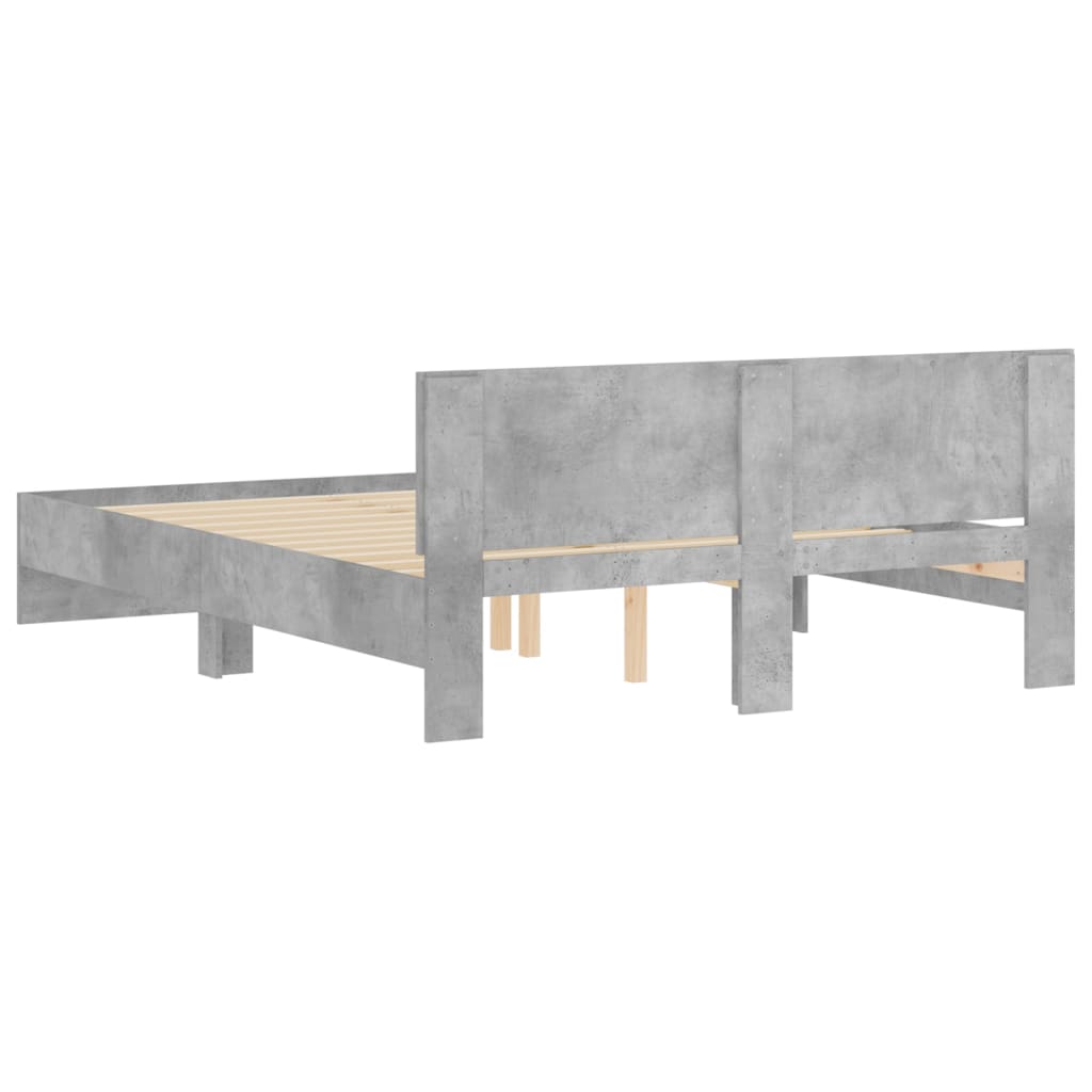 Bed Frame without Mattress Concrete Grey 140x200 cm