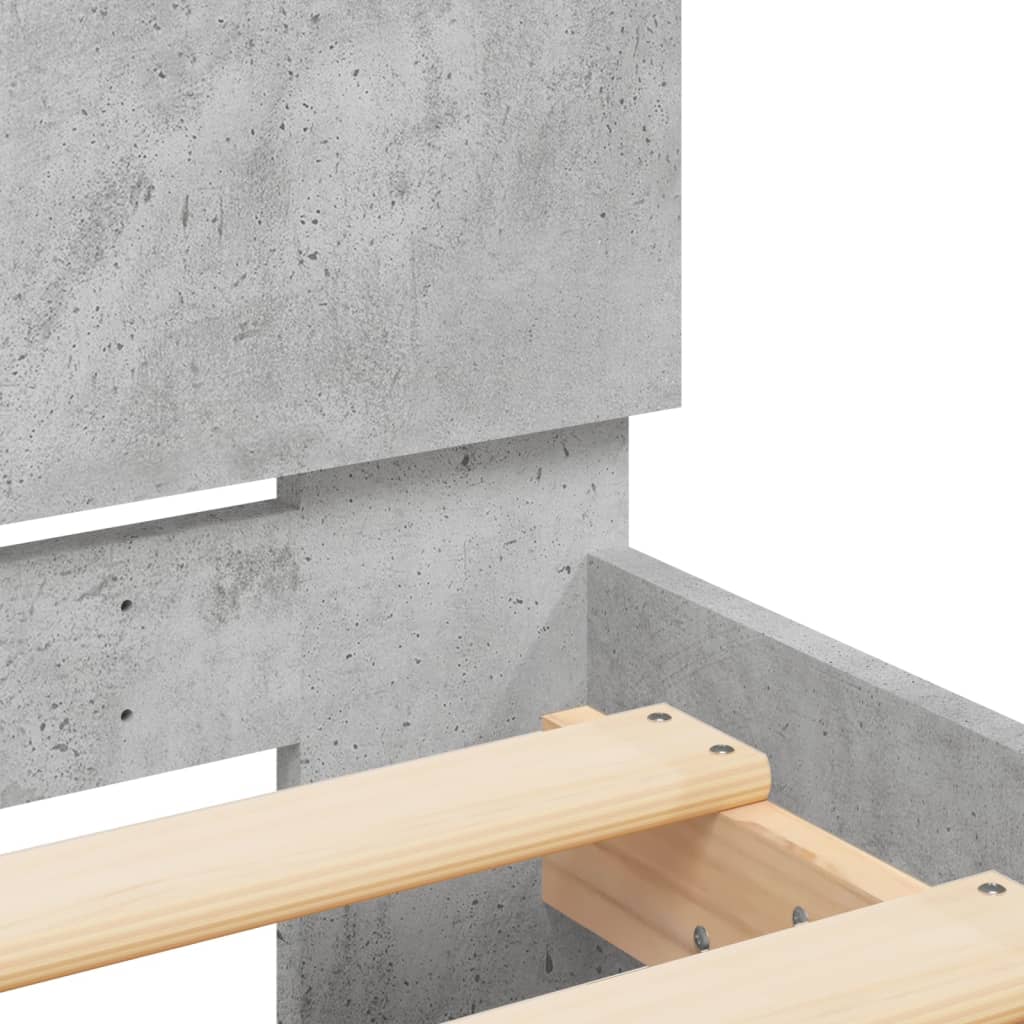 Bed Frame without Mattress Concrete Grey 140x200 cm