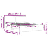 Bed Frame without Mattress Concrete Grey 140x200 cm