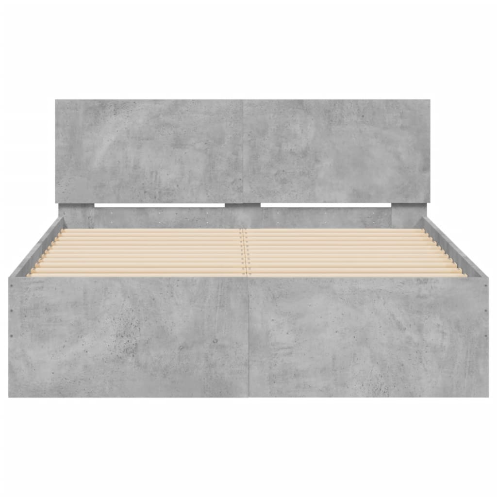 Bed Frame without Mattress Concrete Grey 135x190 cm Double