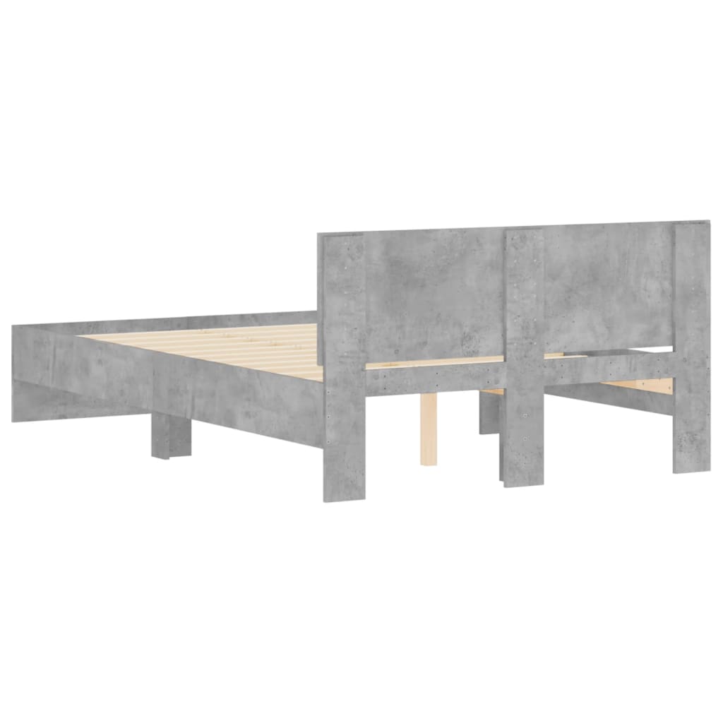 Bed Frame without Mattress Concrete Grey 135x190 cm Double