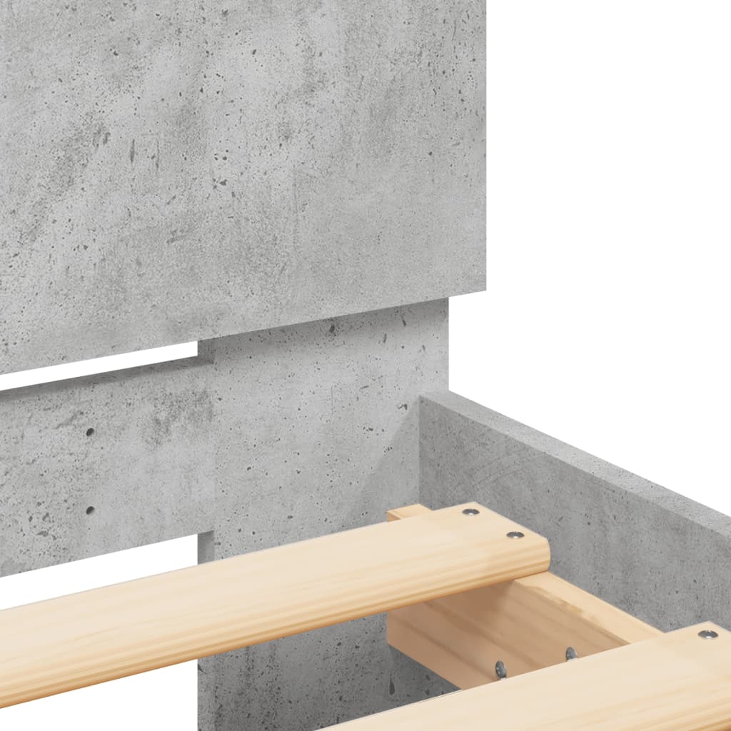 Bed Frame without Mattress Concrete Grey 135x190 cm Double