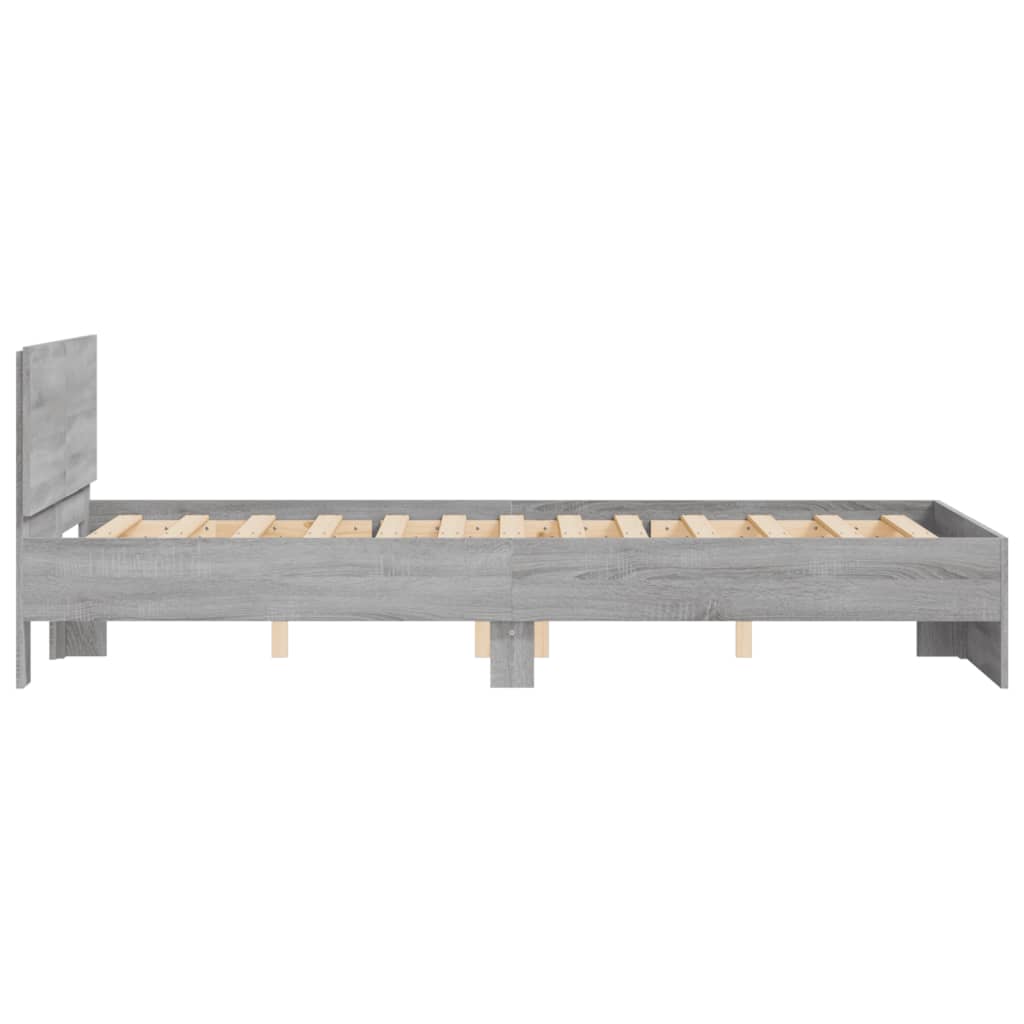 Bed Frame without Mattress Grey Sonoma 135x190 cm Double