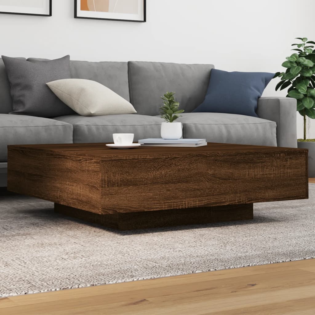 Coffee Table Brown Oak 100x100x31 cm Engineered Wood