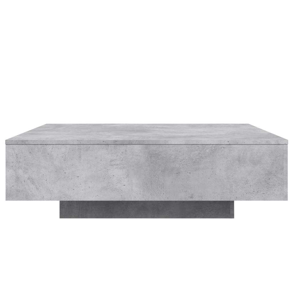 Coffee Table with LED Lights Concrete Grey 100x100x31 cm