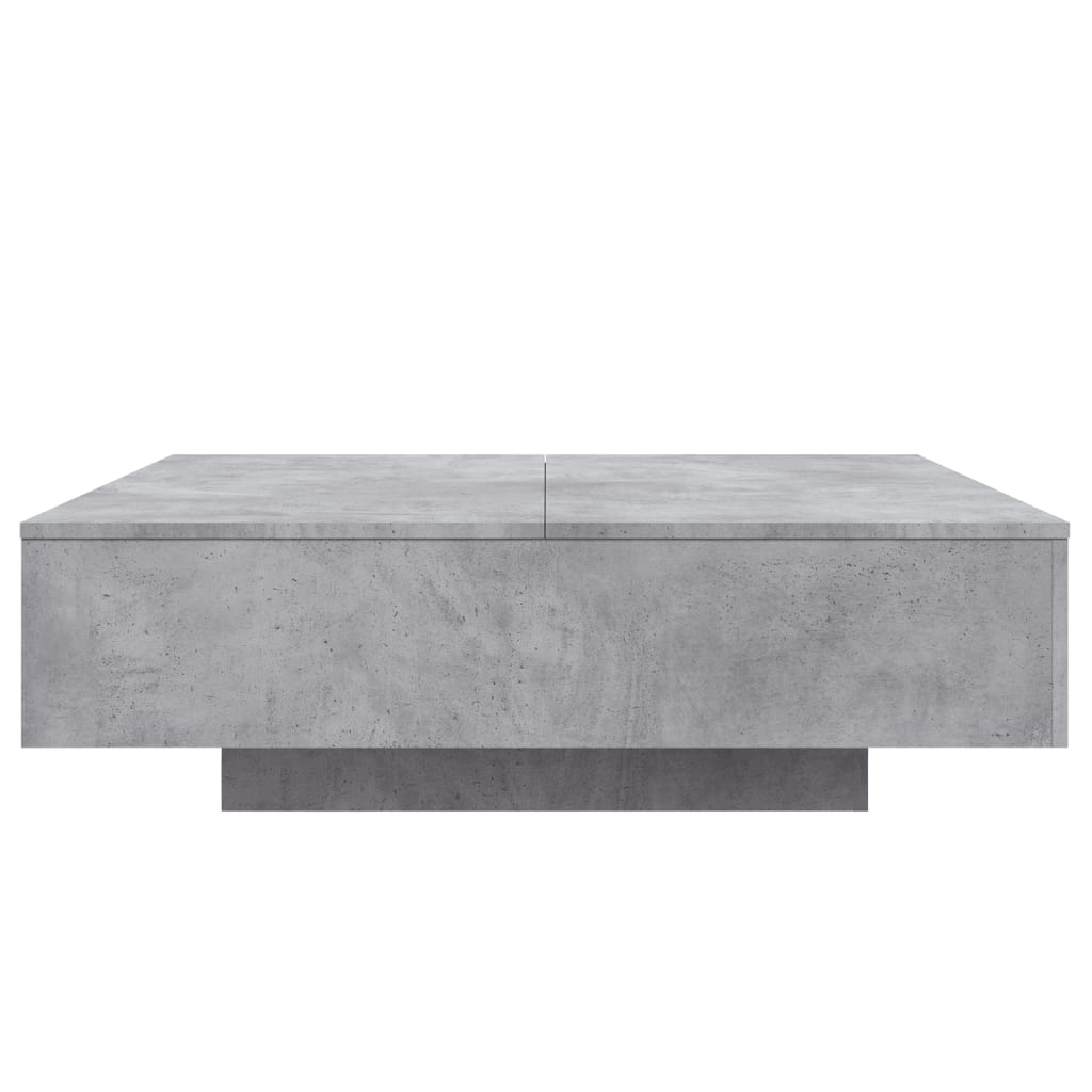 Coffee Table with LED Lights Concrete Grey 100x100x31 cm