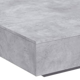 Coffee Table with LED Lights Concrete Grey 100x100x31 cm