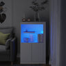 Side Cabinet With Led Lights Engineered Wood