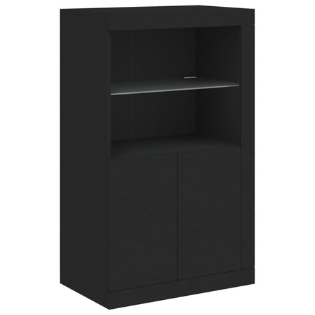 Side Cabinet With Led Lights Engineered Wood