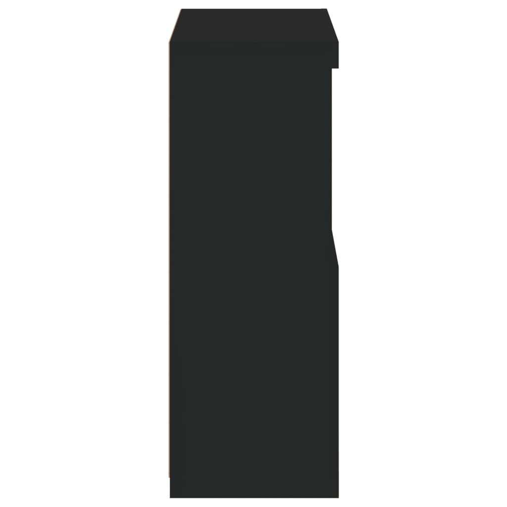 Side Cabinet With Led Lights Engineered Wood