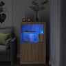 Side Cabinet With Led Lights Engineered Wood