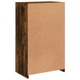 Side Cabinet with LED Lights Smoked Oak Engineered Wood