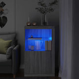 Side Cabinet With Led Lights Engineered Wood