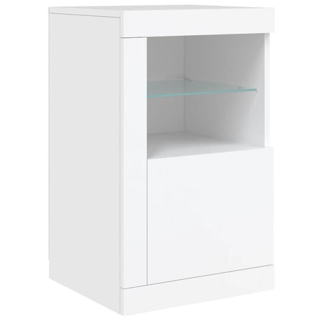 Side Cabinet With Led Lights Engineered Wood