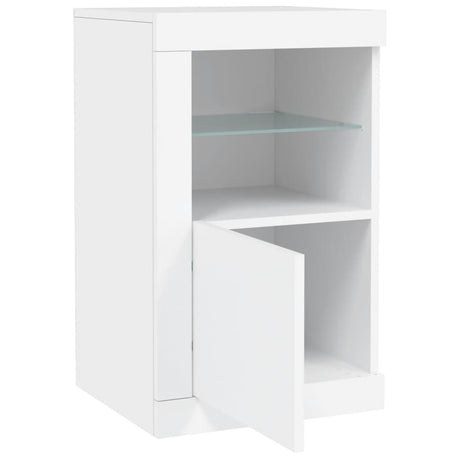 Side Cabinet With Led Lights Engineered Wood