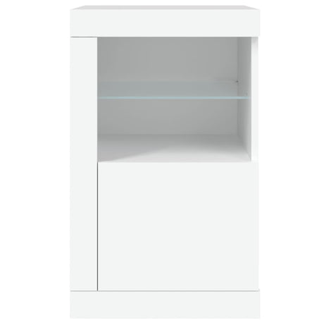 Side Cabinet With Led Lights Engineered Wood