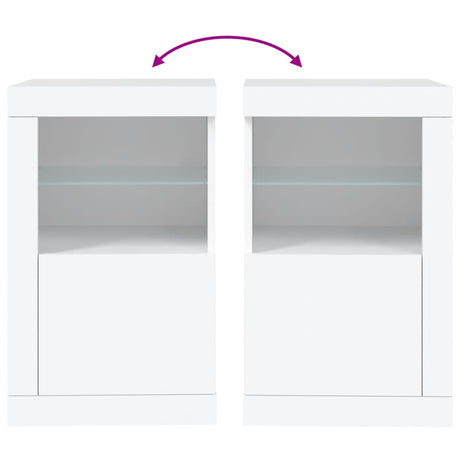 Side Cabinet With Led Lights Engineered Wood