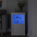 Side Cabinet With Led Lights Engineered Wood