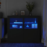 Side Cabinet With Led Lights Engineered Wood