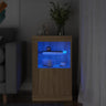 Side Cabinet With Led Lights Engineered Wood