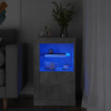 Side Cabinet With Led Lights Engineered Wood