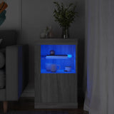 Side Cabinet With Led Lights Engineered Wood
