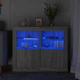 Side Cabinet With Led Lights Engineered Wood
