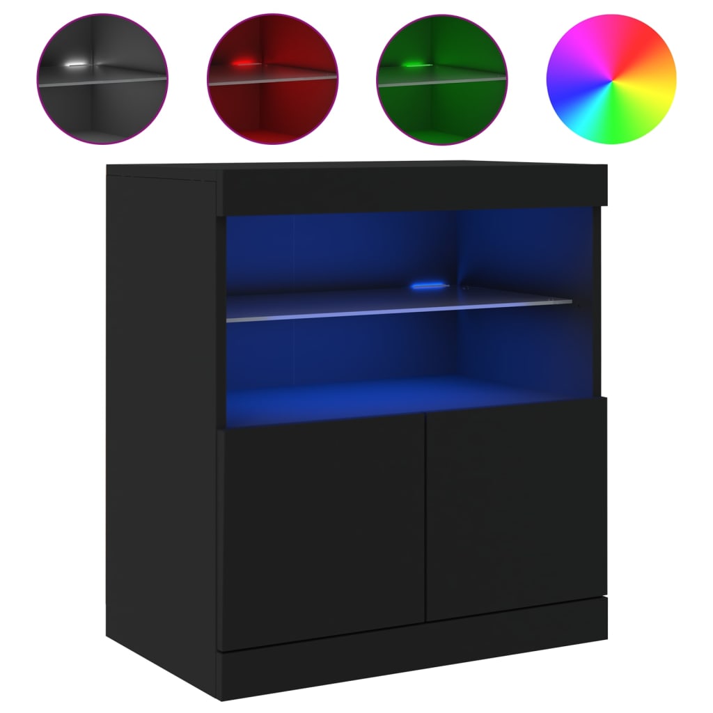 Sideboard With Led Lights 60X37X67 Cm