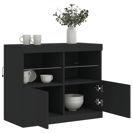 Sideboard With Led Lights 81X37X67 Cm